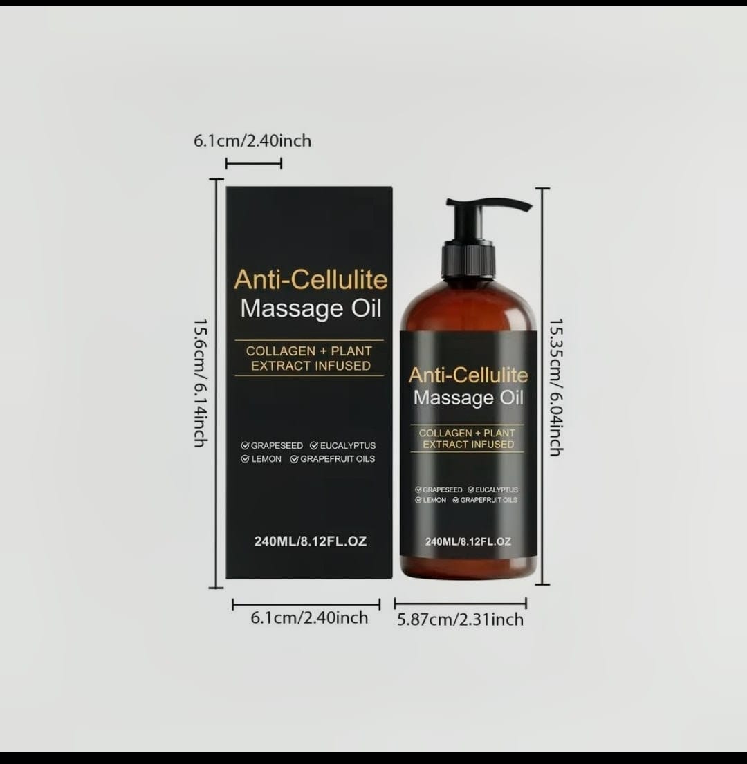 Firming Body Massage Oil with Collagen & Stem Cell - Helps Smooth the Appearance of Cellulite & Improve Skin Texture - Refreshing Aromatherapy Body Oil for Legs & Full Body - 8Fl Oz