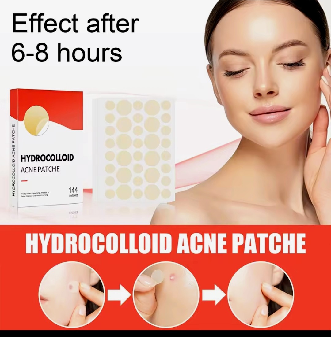 144-Count Hydrocolloid Acne Patches - Invisible Pimple & Blemish Spot Treatment, Fast Healing Absorbency Patches for Face