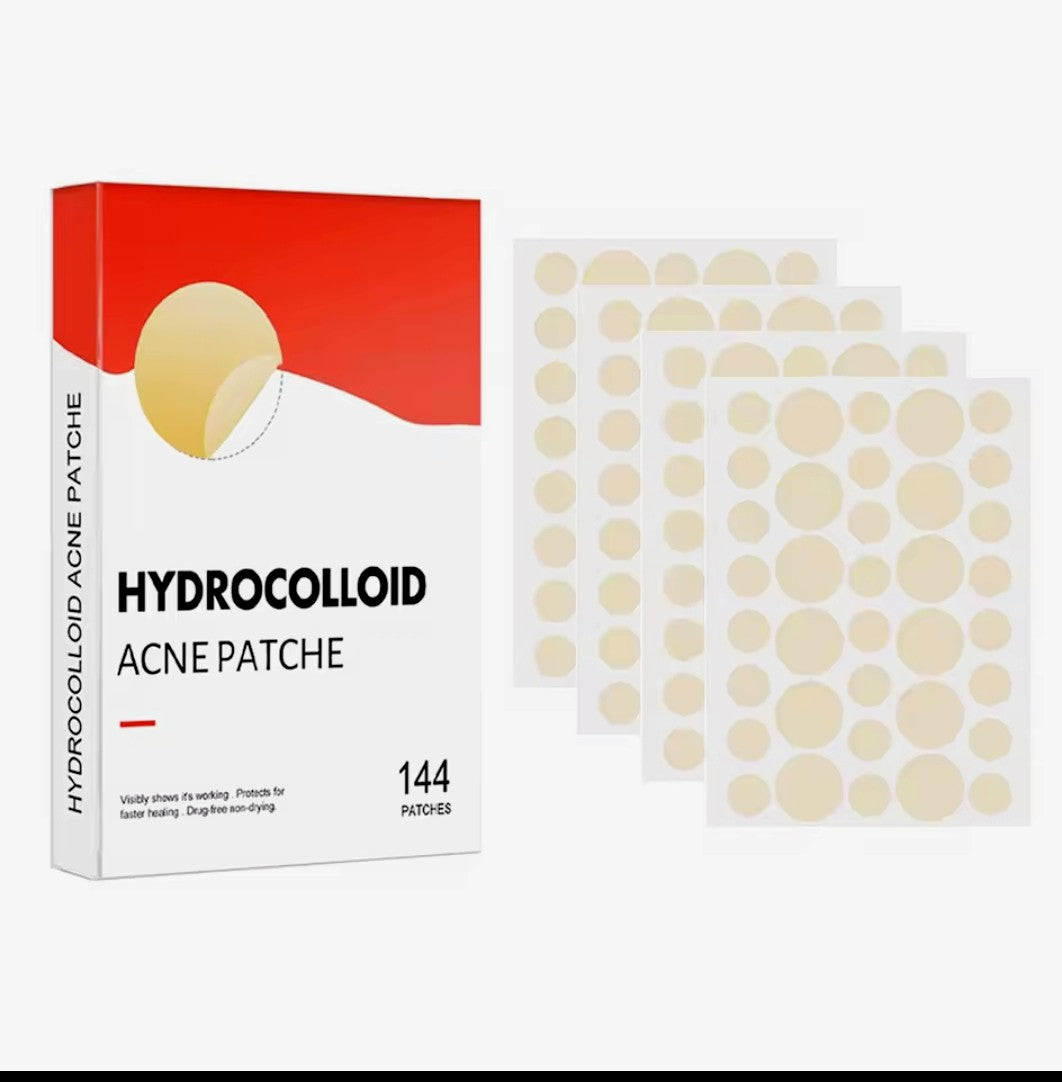 144-Count Hydrocolloid Acne Patches - Invisible Pimple & Blemish Spot Treatment, Fast Healing Absorbency Patches for Face
