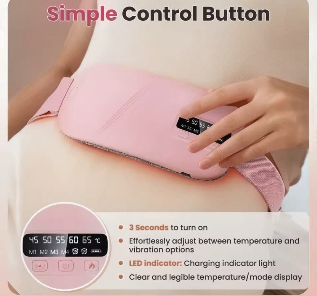 CrampRelief Pro | Wireless and Portable Heat & Massage Pad for Fast Period Pain Relief