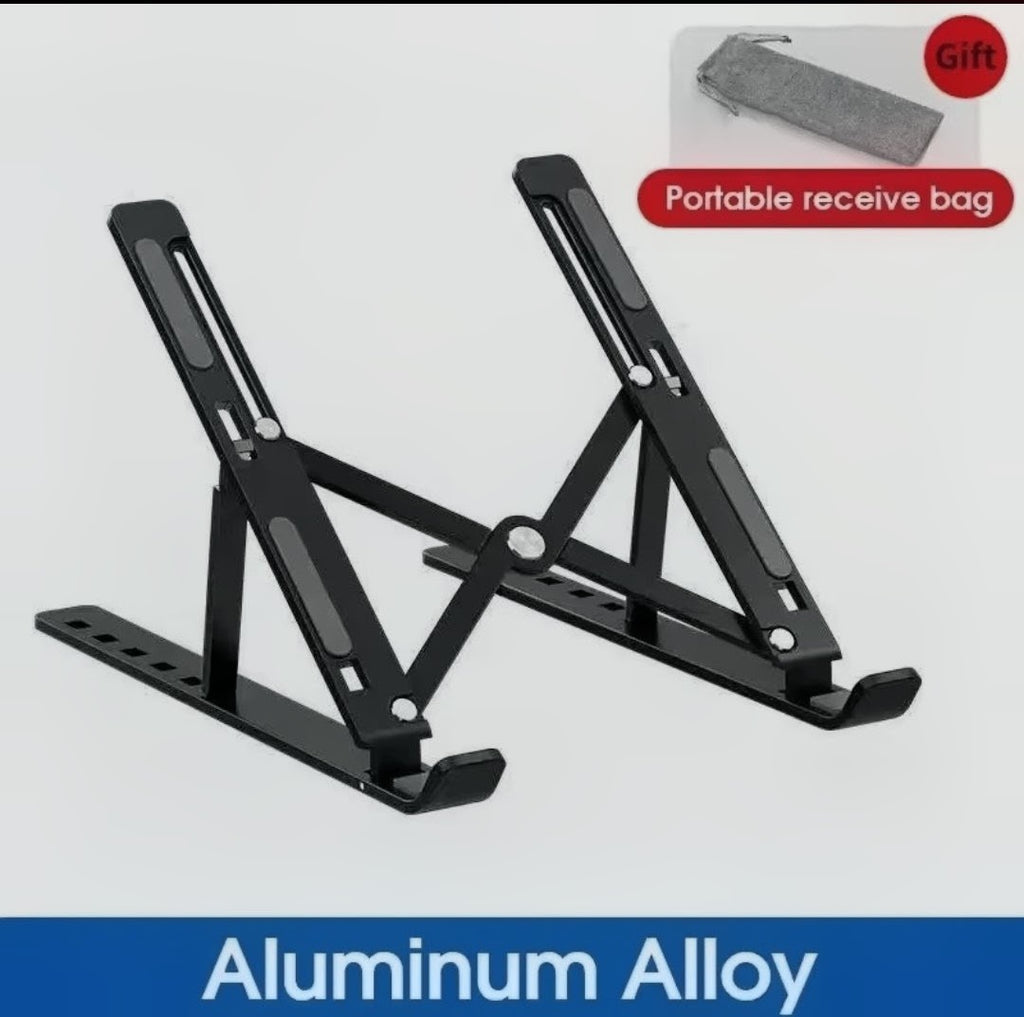 Premium Adjustable Aluminum Laptop Stand – 6-Level Ergonomic Foldable Cooling Stand