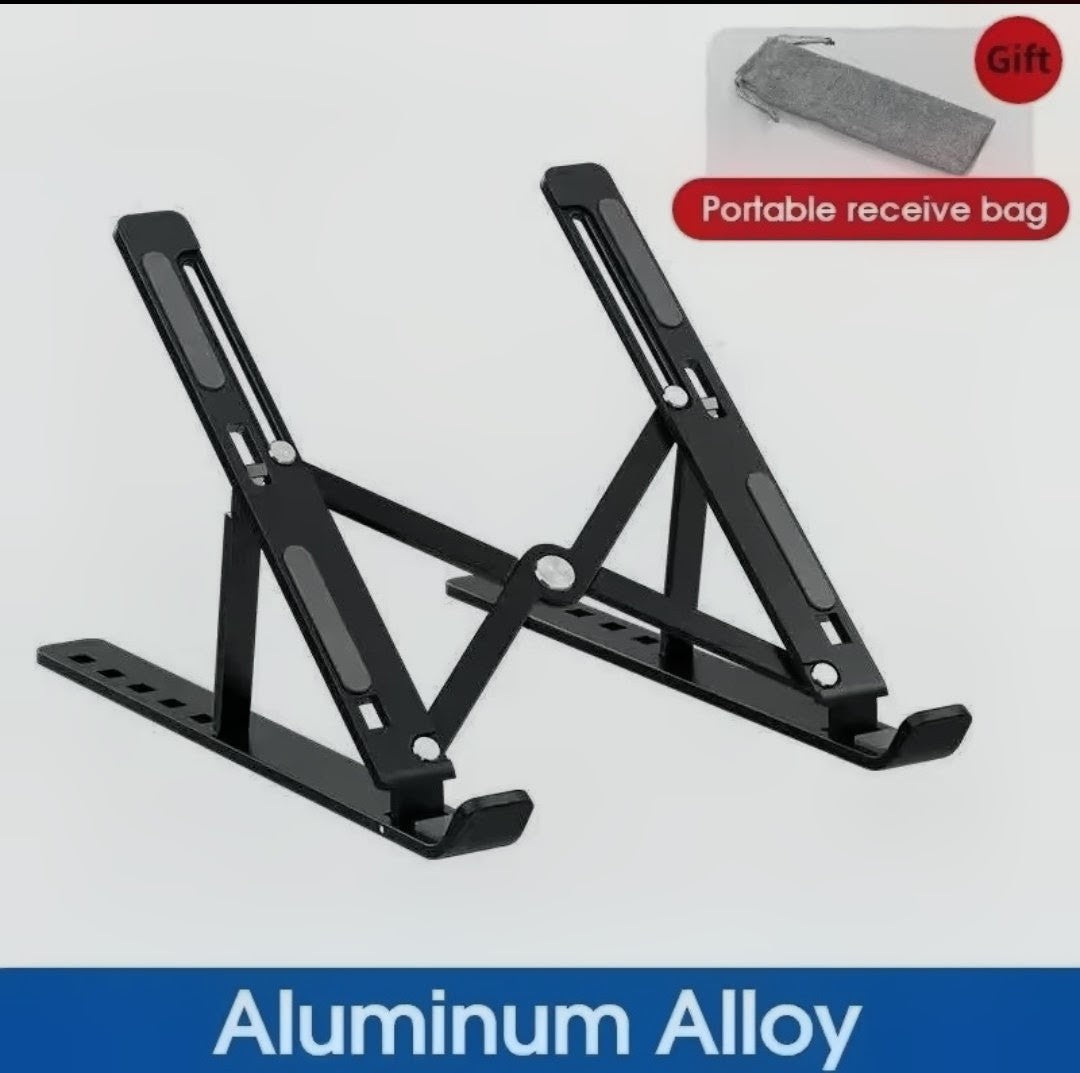 Premium Adjustable Aluminum Laptop Stand – 6-Level Ergonomic Foldable Cooling Stand
