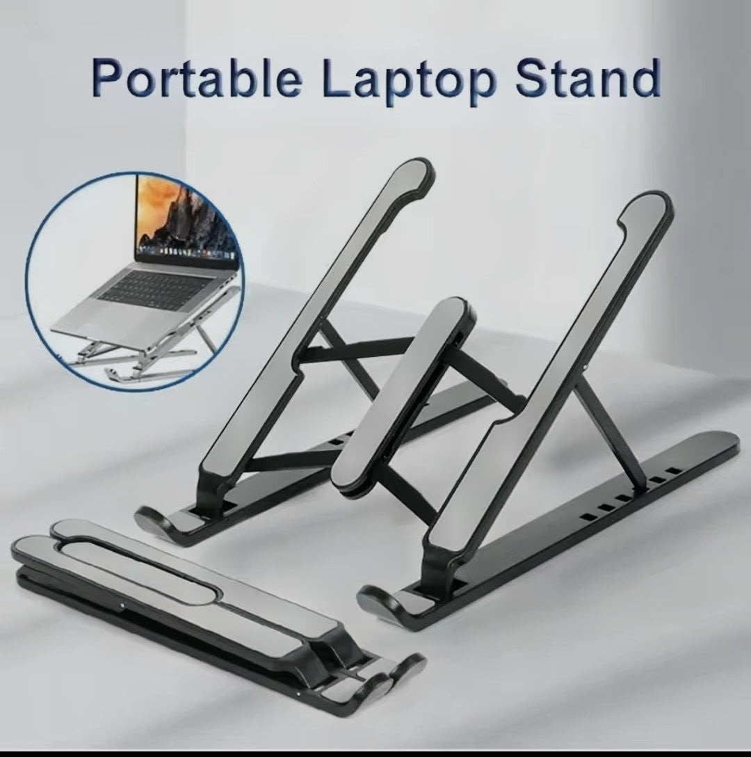 Premium Adjustable Aluminum Laptop Stand – 6-Level Ergonomic Foldable Cooling Stand